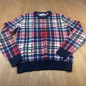 Original Penguin Munsingwear Men’s Medium Plaid Cotton Crewneck Sweater